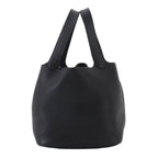 Hermes Picotin MM Hand Bag Taurillon Clemence Black Silver