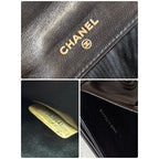 Chanel Coco W Hook Bifold Wallet Lamb Leather Black Compact — view 4