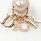 Christian Dior Tribal Rhinestone Logo Earrings Pink — view 3