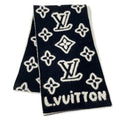 Louis Vuitton Scarf Monogram Blast Knit Black White Noir