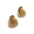 Celine Logo Heart Motif Pearl Earrings Gold — view 5