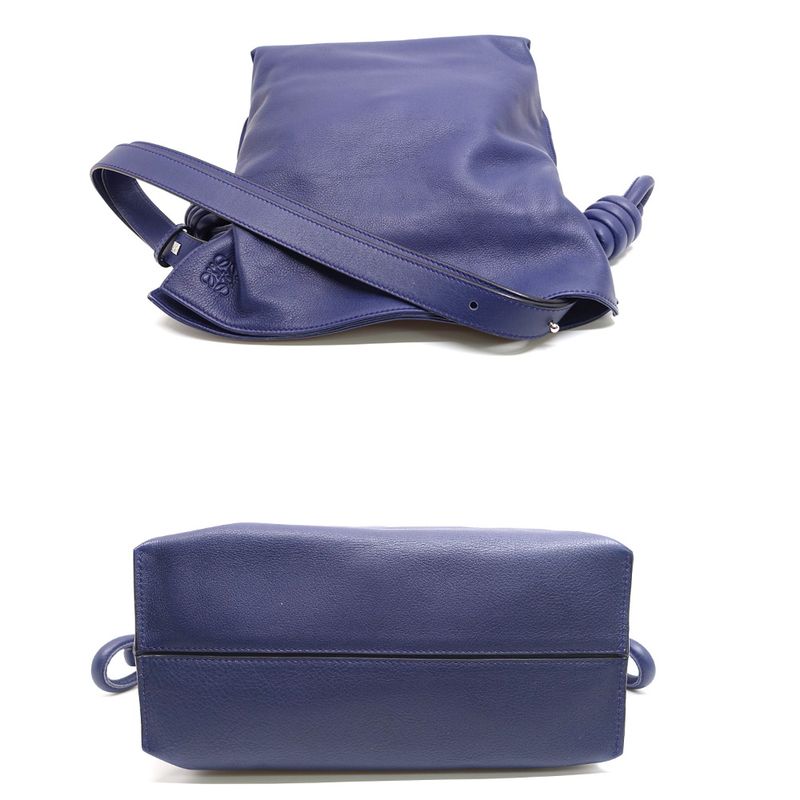Loewe Flamenco Knot Anagram Shoulder Bag Leather Purple Silver Hardware — view 4