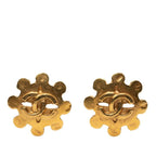Chanel Coco Mark Vintage Gold Plated Earrings