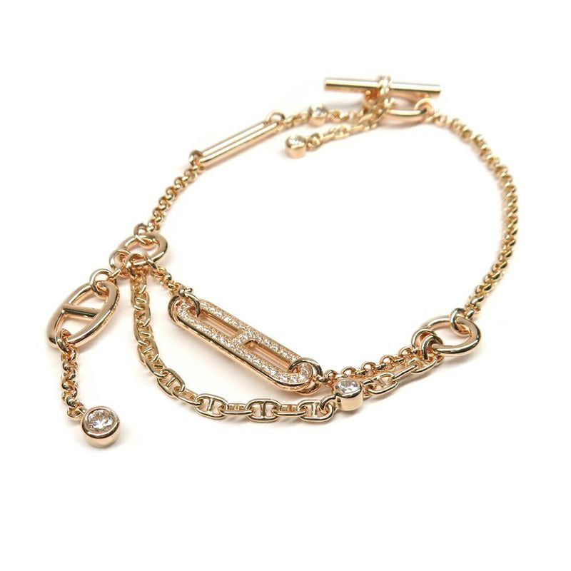Hermes Bracelet Chaine D'ancre Chaos Diamond ST 750 PG 18K Manufactured