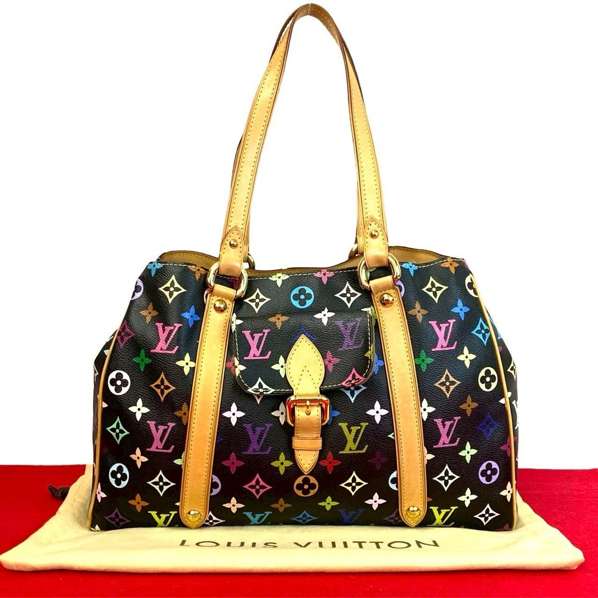 Louis Vuitton Aurelia MM Monogram Multicolor Leather Tote Shoulder Bag
