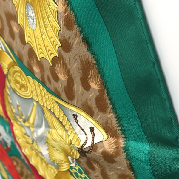 Hermes 90 Casques Et Plumets Green Faceless Helmet Silk — view 9