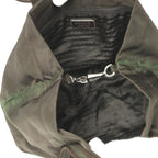 Prada Br0977 Logo Embroidered Tote Khaki — view 9