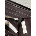 Bottega Veneta Round Zipper Long Wallet Intrecciato Calf Leather Dark Brown Men — view 4