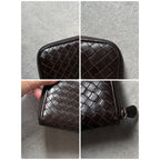 Bottega Veneta Round Zipper Long Wallet Intrecciato Calf Leather Dark Brown Men — view 5