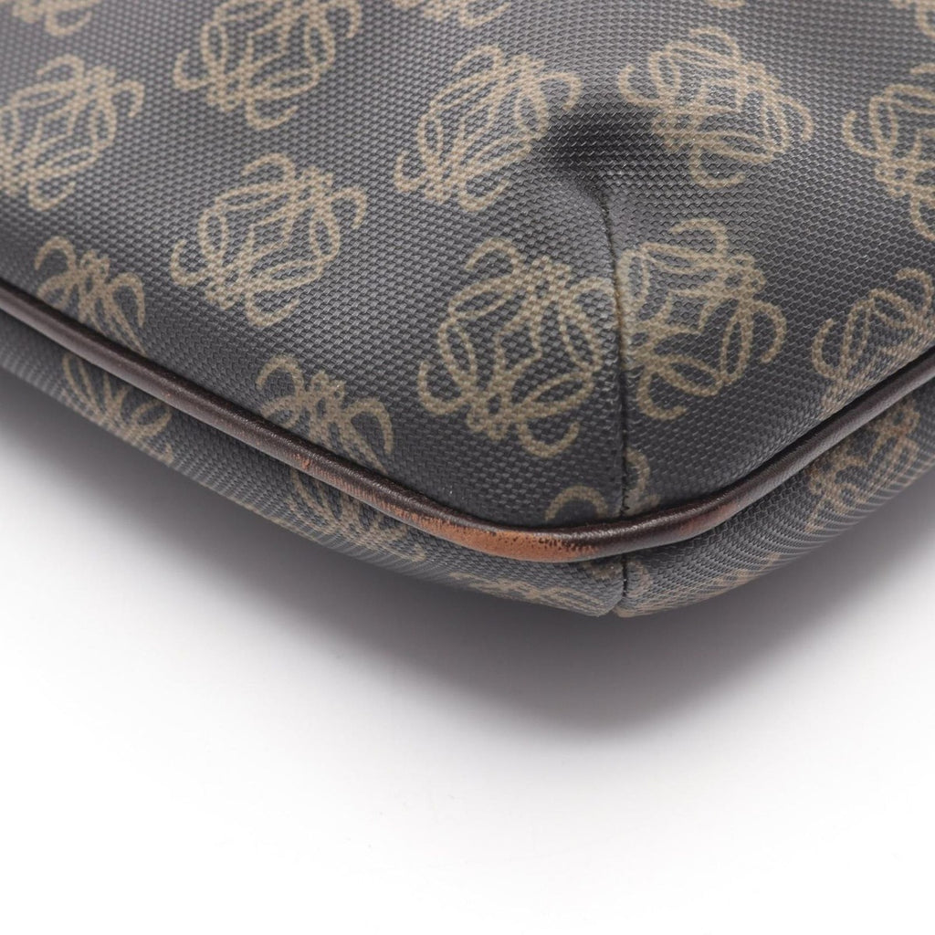 Loewe Shoulder Bag Repeat Anagram Gray Brown Canvas Leather — view 6