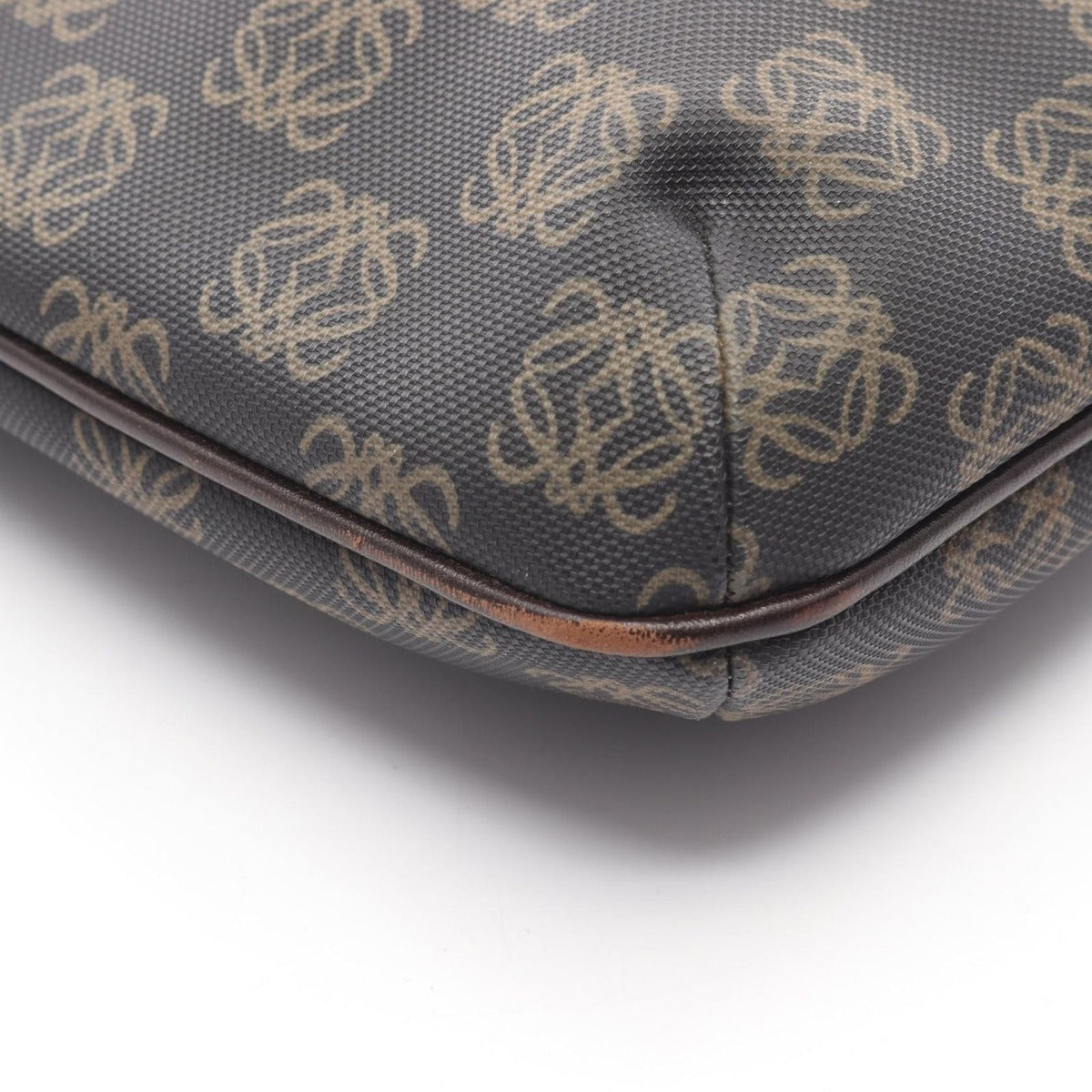 Loewe Shoulder Bag Repeat Anagram Gray Brown Canvas Leather — view 6