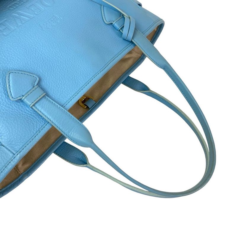 Loewe Heritage Logo Shape Pressed Leather Tote Bag Handbag — view 5