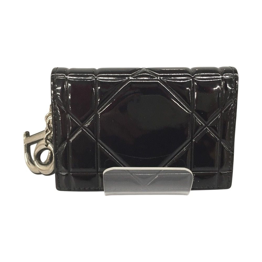Christian Dior Enamel Cannage Card Case Black — view 2