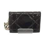 Christian Dior Enamel Cannage Card Case Black — view 2