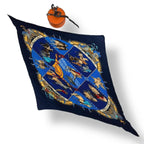 Hermes Pleated Scarf Silk Musee Vivant du Cheval Chantilly Chien Castle Horse