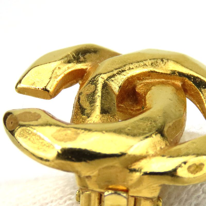 Chanel Earrings Coco Mark Metal Gold Accessories 99 P Plated — view 5