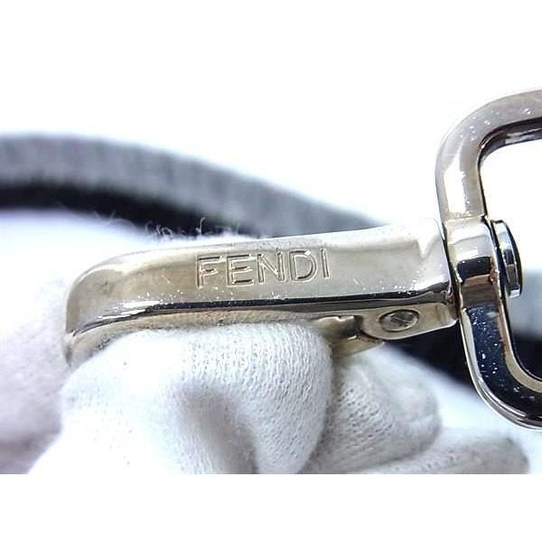 Fendi Velour Ribbon Strap Shoulder Black Gray — view 4