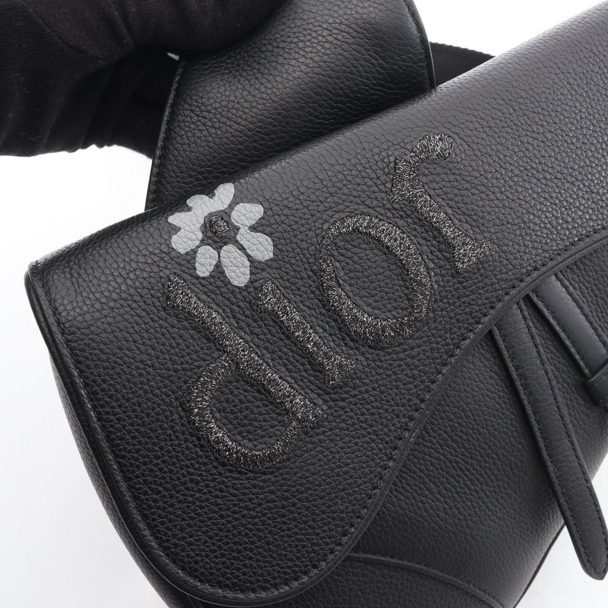 Dior Waist Bag Erl Saddle Black Leather — view 5