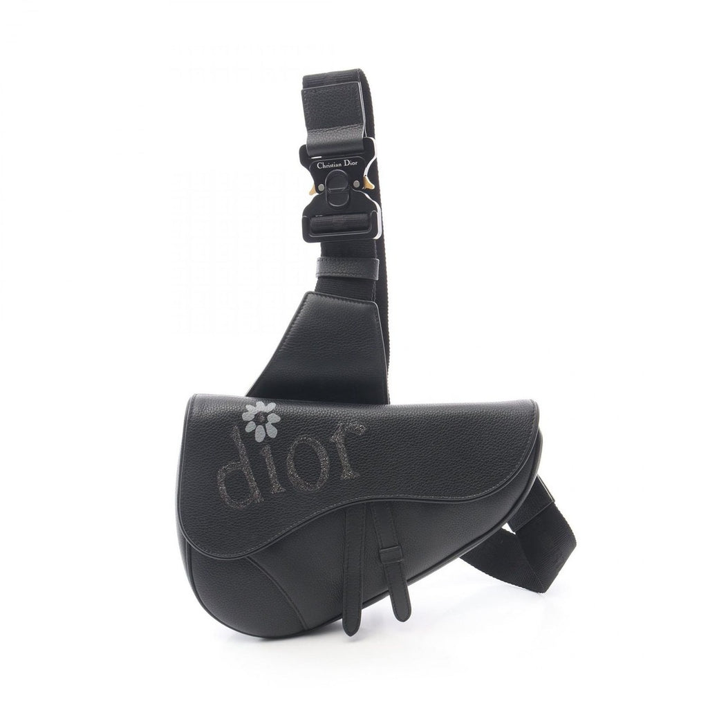 Dior Waist Bag Erl Saddle Black Leather