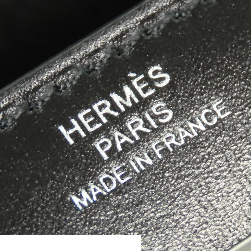 Hermes Kelly to Go Lock Black Silver Box Calf Wallet — view 6