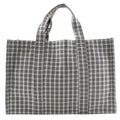 Dior Tote Check Cotton Black White