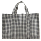 Dior Tote Check Cotton Black White