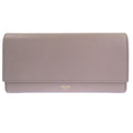 Celine Large Flap Wallet Leather Gray Long 0123