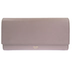 Celine Large Flap Wallet Leather Gray Long 0123
