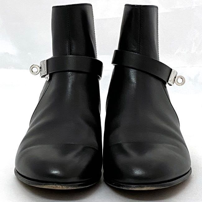 Hermes Short Boots Black Silver Hardware Kelly — view 2