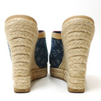 Louis Vuitton Monogram Denim Wedge Sole Sandals 36 Espadrilles — view 6