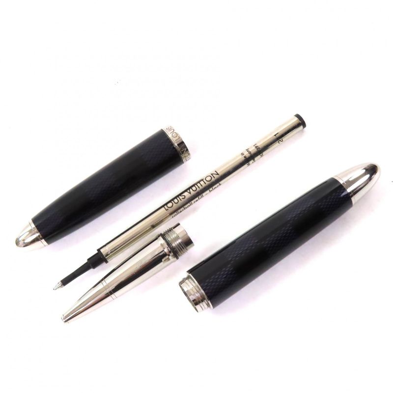 Louis Vuitton Granteur Damier Graphite Capped Ballpoint Pen Black Gray — view 3