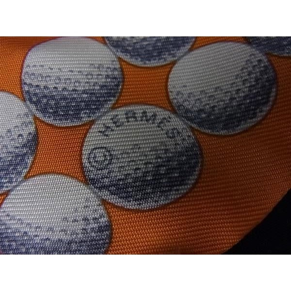 Hermes Ribbon Scarf Twilly Orange Silk Balls de Golf — view 4