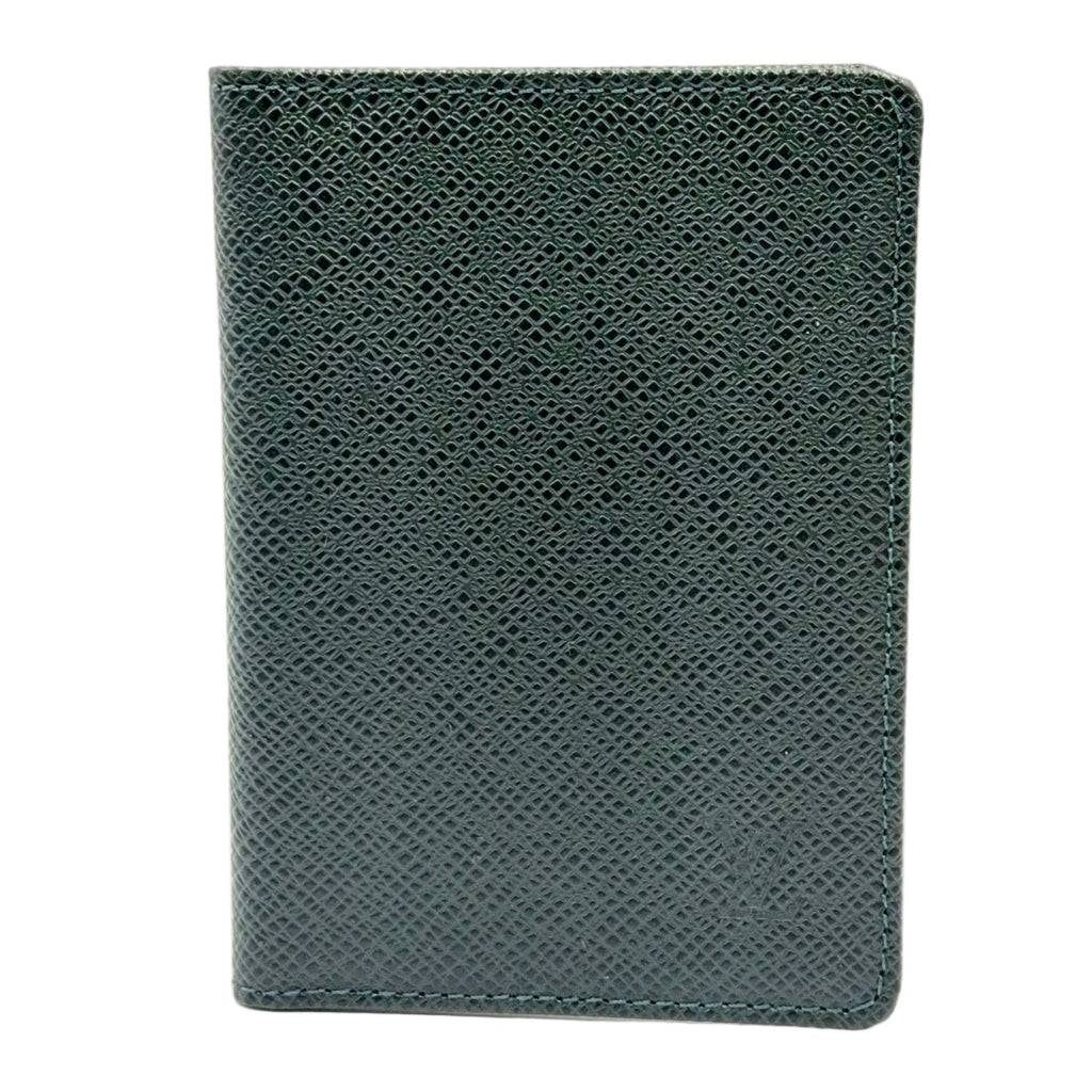 Louis Vuitton Porto 2 Cult Vertical Taiga Leather Dark Green Card Case