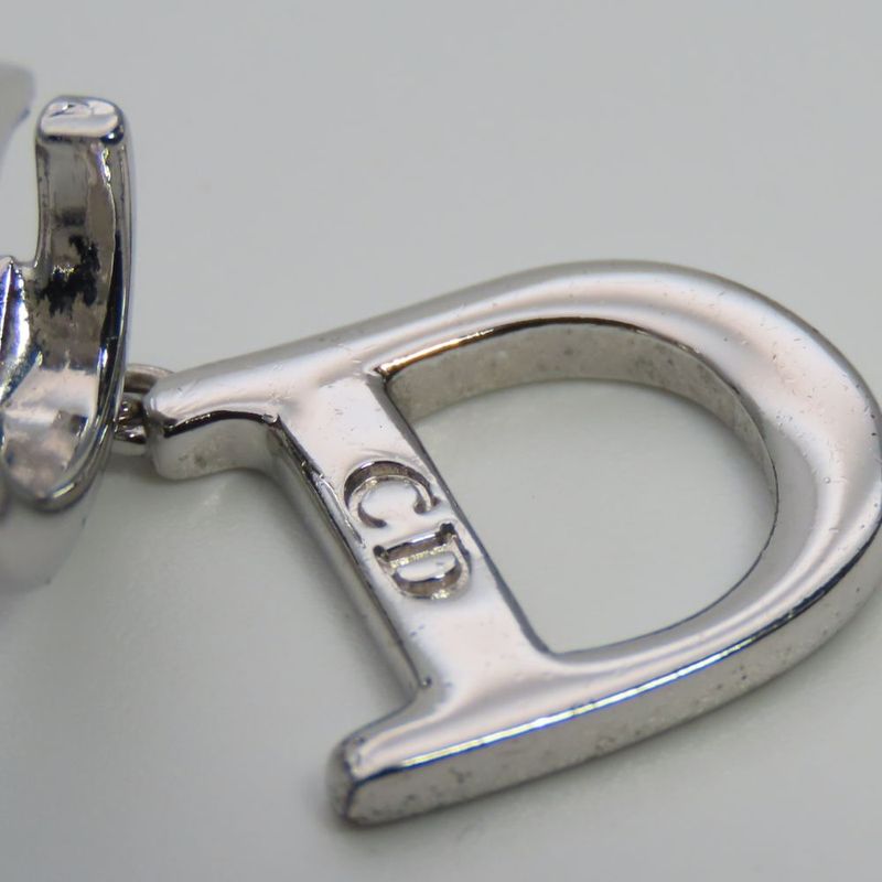 Christian Dior Earrings Swing Metal Silver CD Logo Accessory Plated — view 7