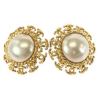 Chanel Vintage CC Logo Gold Plated Earrings 95