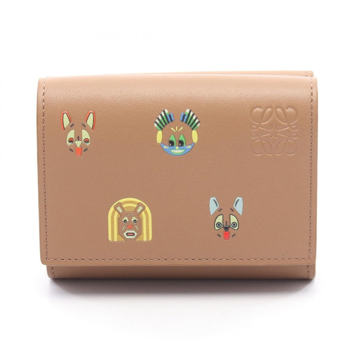 Loewe Trifold Wallet Futurist Cat Mocha Leather