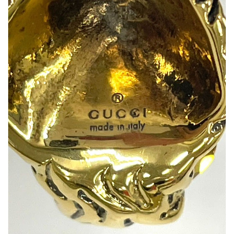 Gucci Michele Period Lion Head Necklace GP Stones Gold Yellow — view 7