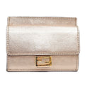 Fendi Pink Gold Compact Wallet Leather Card Case