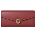Fendi Wallet Long F IS 8 M0251 A18 B F14 mk Leather Burgundy