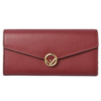 Fendi Wallet Long F IS 8 M0251 A18 B F14 mk Leather Burgundy