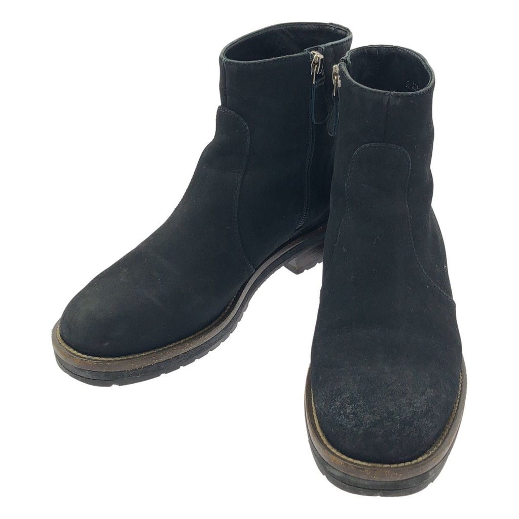 Chanel Leather CC Logo Side Zip Short Boots 38 Black