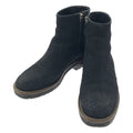 Chanel Leather CC Logo Side Zip Short Boots 38 Black