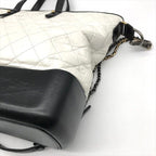 Chanel CC Logo Quilted Gabriel 2-Way White Bicolor Purse — view 6