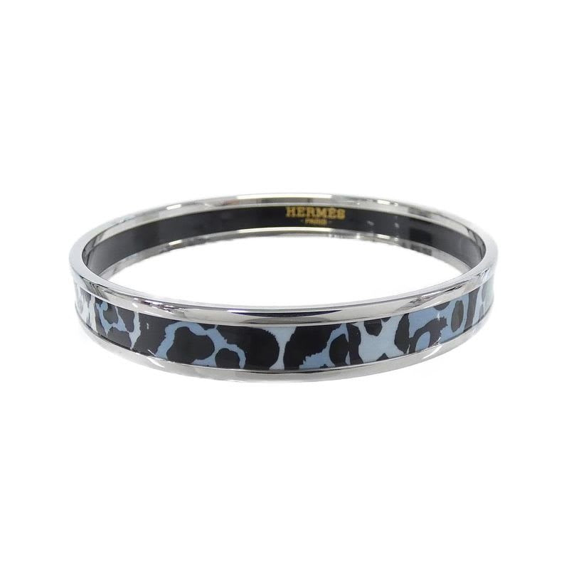 Hermes Leopard Print Stainless Steel Bangle — view 2