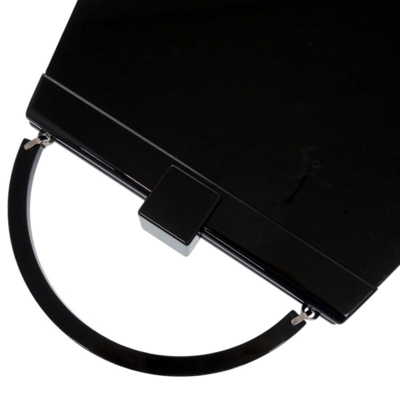 Louis Vuitton Plastic Leather Black Silver Hardware Handbag 0745 — view 5