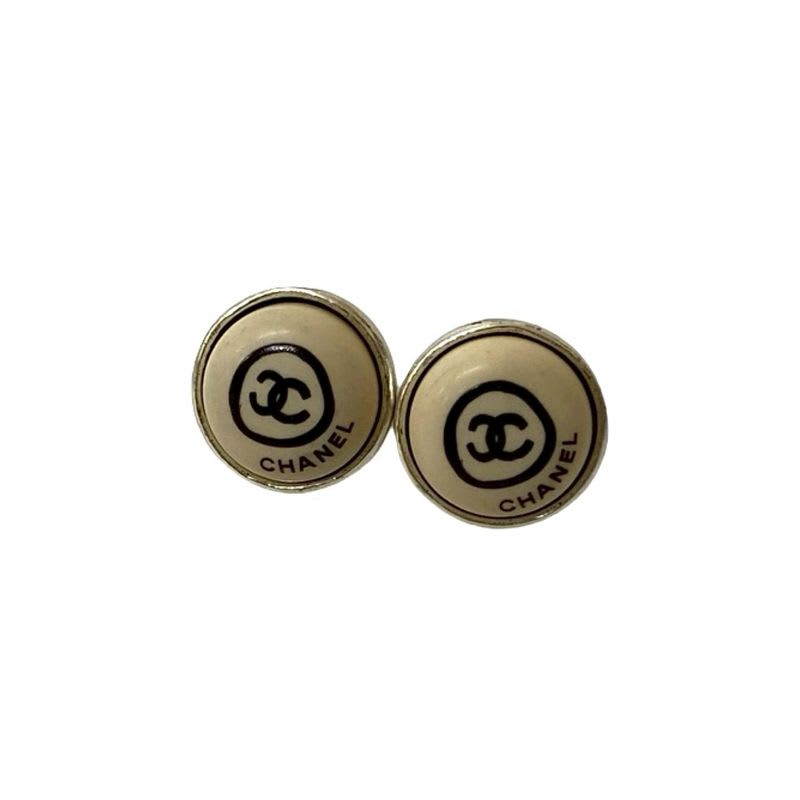 Chanel Vintage Coco Mark Motif Plated Earrings Accessories 00T — view 4