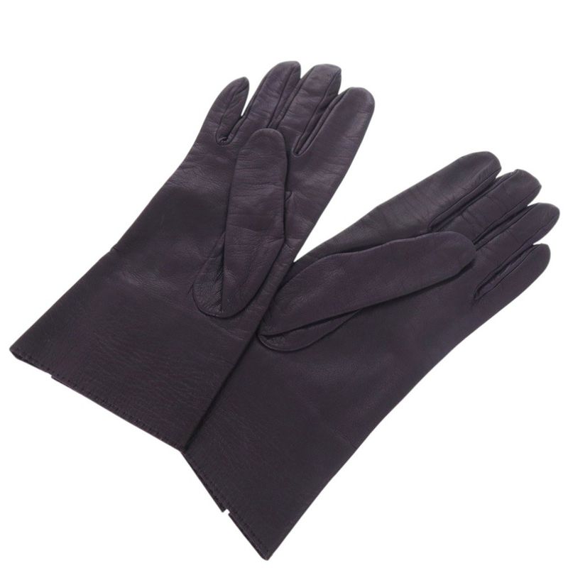 Hermes Hhardware Gloves Goth Leather Purple 0488 — view 2