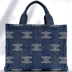 Celine 2-Way Bag Cabas Tice Blue Brown Triomphe — view 4