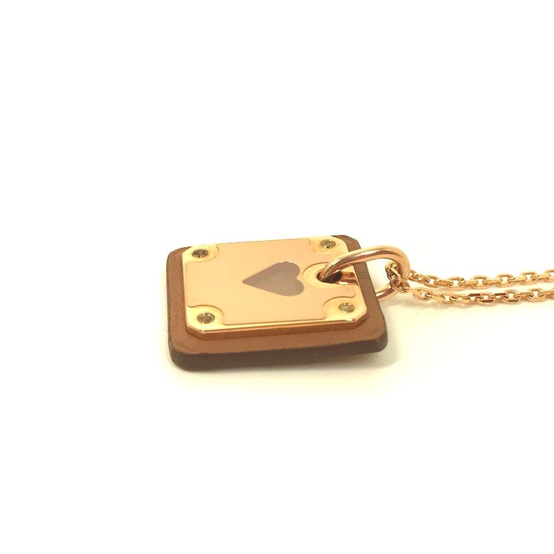 Hermes Necklace As de Coeur PM Metal Brown — view 5