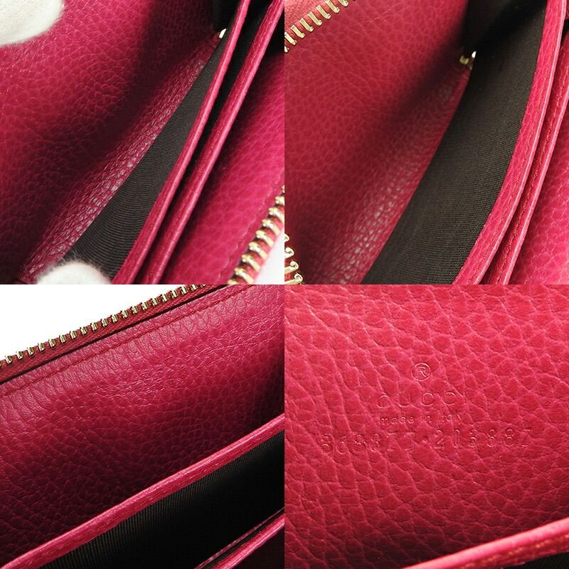 Gucci Round Zipper Coin Case Swing Zippy Zip ZIPP Pink Leather Cute — view 6